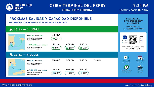 Puerto Rico Ferry Transit Display