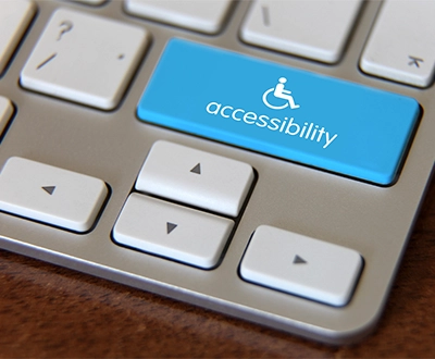 Digital accessibility - image of a keyboard with an accessibility button