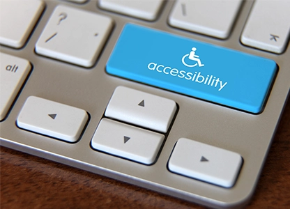 Digital accessibility - image of a keyboard with an accessibility button